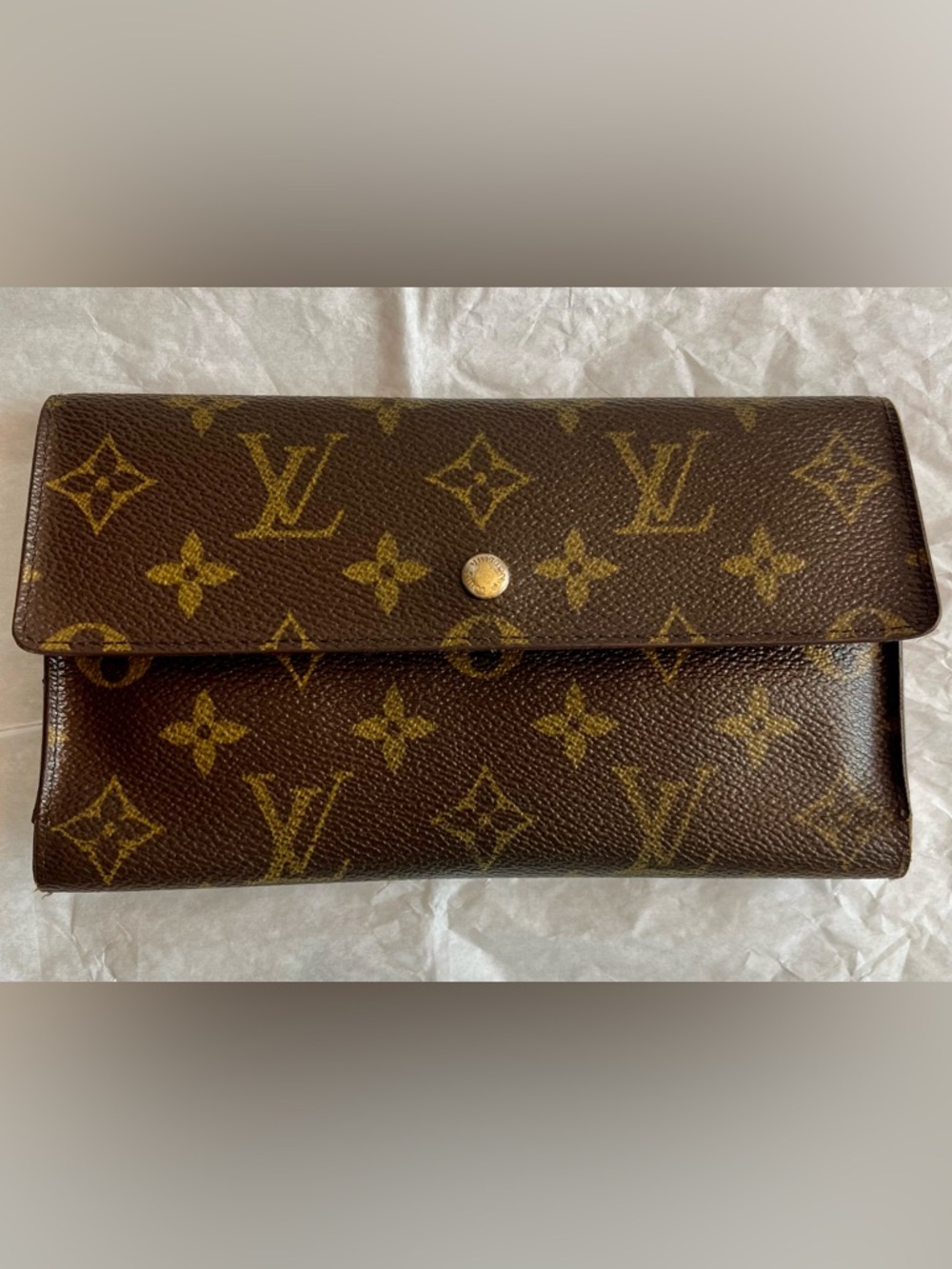 Louis Vuitton Brown Monogram Porte Tresor International Tri Fold Long Wallet